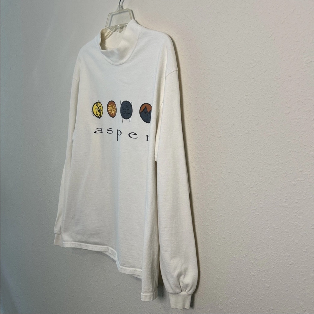 VTG 90’s Aspen Colorado Anvil Cotton Deluxe Long Sleeve Men’s Shirt Lg Skiing - Picture 8 of 13